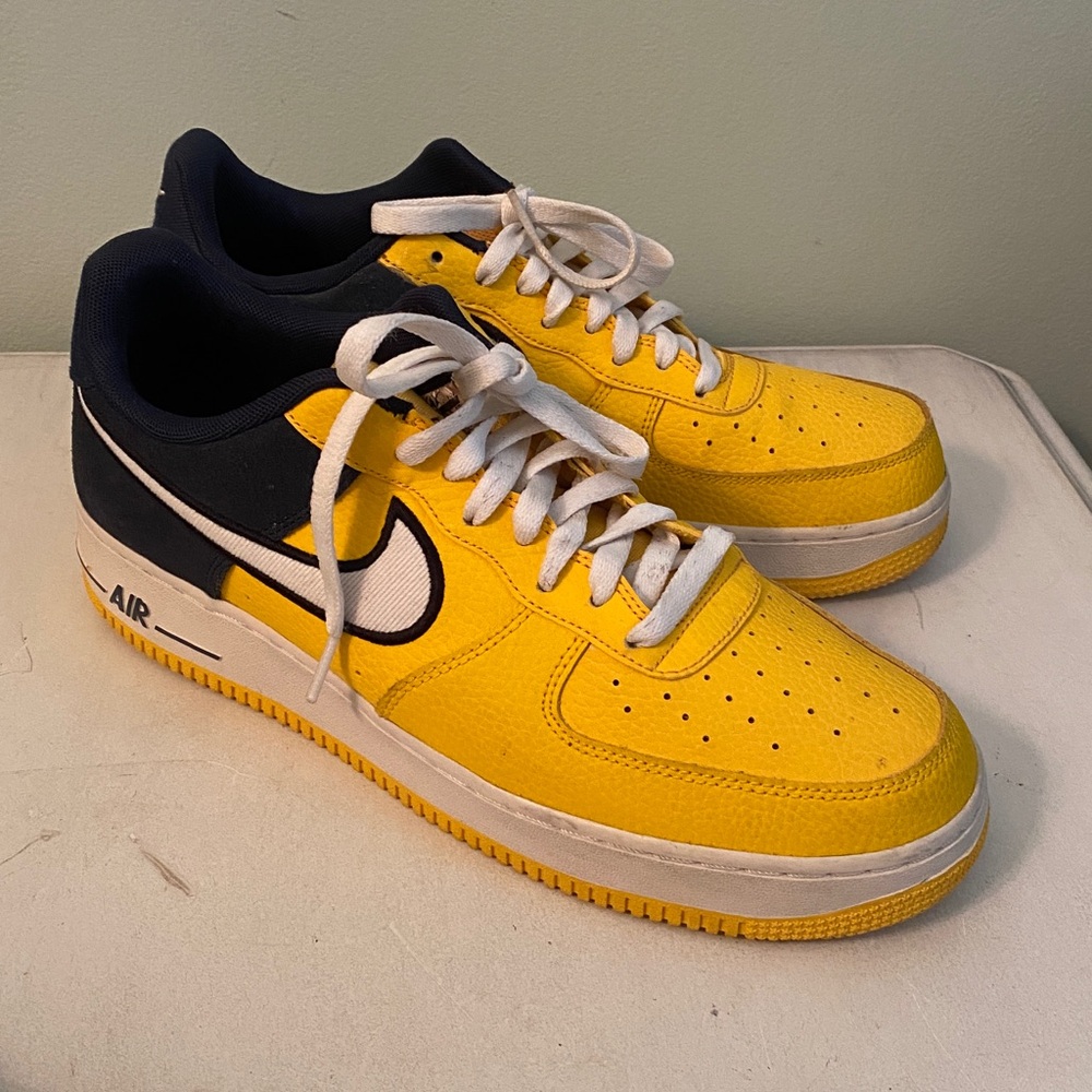 Nike Air Force 1 07 LV8 Yellow blue Amarillo shoes AO 2439-700